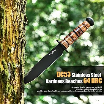 Amazon.com : ZhengSheng Fixed Blade Knife, 8.0” Black